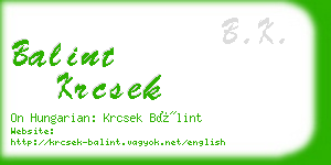 balint krcsek business card